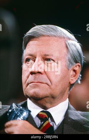 Helmut Schmidt, SPD Politiker, Ex Bundeskanzler, Portrait, ca. 1985. Stockfoto