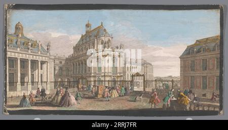 Blick auf das Schloss von Versailles, 1700-1799. Stockfoto