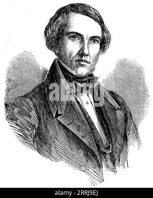 Sir John Lawrence, Bart., G.C.B., Chief Commissioner of the Punjaub, 1858. Sir John Mair Laird Lawrence, der vor kurzem in die würde eines Baronets erhoben wurde, ist ein Mann, der sich seinen Weg zum höchsten Punkt des Ruhms durch die einfache und einfache Kraft des einheimischen Genies, verbunden mit Energie und Industrie, administrativen Talenten höchster Ordnung, und eine Kenntnis der Menschheit im Allgemeinen und des einheimischen Charakters in Indien particular...in 1849, nach dem Ende des zweiten Sikh-Krieges, wurde der Punjaub formell der britischen Herrschaft annektiert, und Mr. Lawrence wurde zusammen mit Hi ernannt Stockfoto