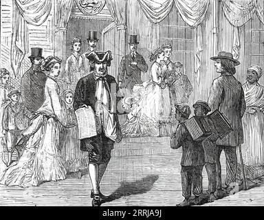 Philadelphia Sketches: Verkauf des „Pennsylvania Journal“ von vor hundert Jahren, von einem unserer Spezialkünstler, 1876. „Im Zusammenhang mit dem Centennial Festival, das am denkwürdigen 4. Juli seinen Höhepunkt erreichen wird, wird der Besucher von Philadelphia durch den Verkauf eines Nachdrucks des „Pennsylvania Journal“ von diesem Datum im Jahr 1776 an seine historische Bedeutung erinnert. Es war das Datum der Unterzeichnung der Unabhängigkeitserklärung durch die Delegierten der dreizehn amerikanischen Kolonien, die in ihrem zweiten Kontinentalkongress versammelt waren, um sich gegen die willkürliche Kondu zu wehren Stockfoto