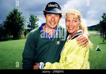 Michael Lesch, deutscher Schauspieler, mit Freundin Christina Keiler, auch Christina Kaiser genannt, um 1998. Stockfoto