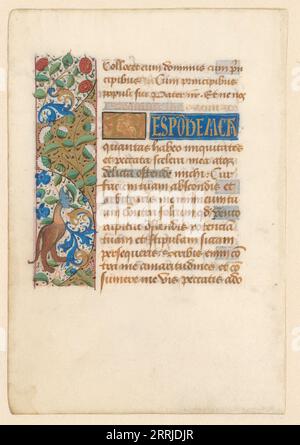 Manuskript aus einem Psalter oder Stundenbuch, c.1450-c.1499. Stockfoto