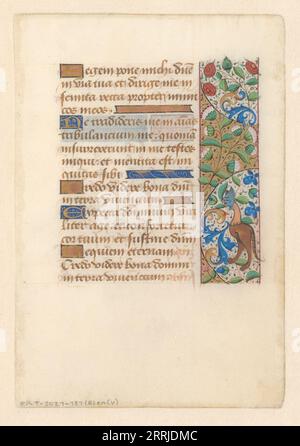 Manuskript aus einem Psalter oder Stundenbuch, c.1450-c.1499. Stockfoto