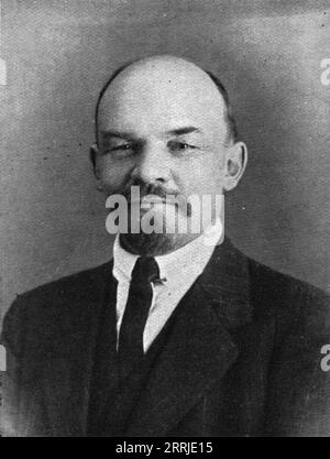 "Der bolschewistische Putsch in Russland; Oulianow, bekannt als Lenin", 1917. Aus L’Album de la Guerre 1914-1919, Band 2 [L’Illustration, Paris, 1924]. Stockfoto