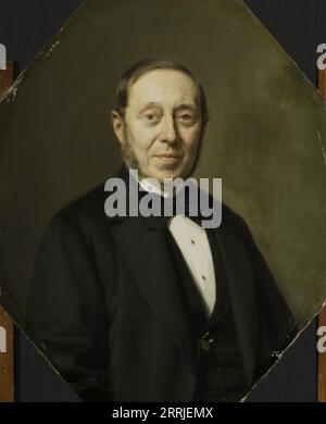 Porträt von Johannes Cornelis van Pappelendam (1810-1884). Künstler und Kunsthändler. Superintendent des Van der Hoop Museums, 1876. Stockfoto