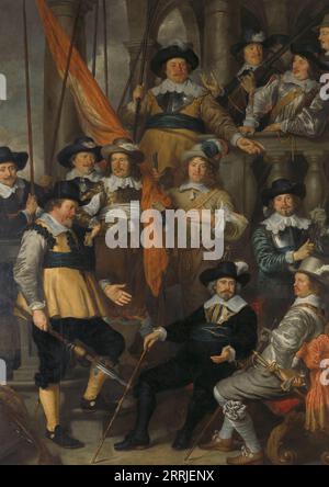 Offiziere und andere Bürgerwachleute des Bezirks XVIII in Amsterdam, unter dem Kommando von Kapitän Albert Dircksz Bas und Leutnant Lucas Pietersz Conijn, 1645. Weitere Titel: Offiziere und andere Bürgerwachen des Bezirks XVIII in Amsterdam, unter dem Kommando von Kapitän Albert Dircksz Bas und Leutnant Lucas Pietersz ConijnThe Company of Captain Albert Bas and Lieutenant Lucas Conijn, 1645 Stockfoto