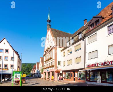 Gemünden am Main, Marktplatz, Rathaus in Unterfranken, Bayern, Deutschland Stockfoto