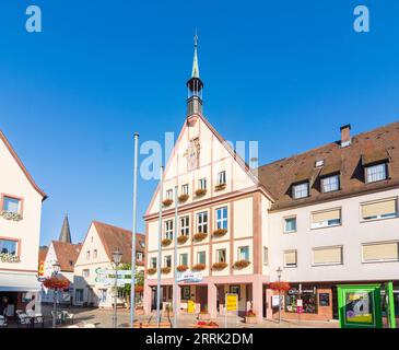 Gemünden am Main, Marktplatz, Rathaus in Unterfranken, Bayern, Deutschland Stockfoto