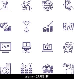 Symbolgruppe für Abrechnungspositionen Stock Vektor