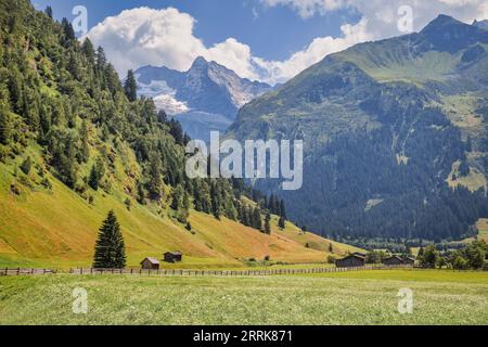 Österreich, Tirol, Vals Tal, Vals, ländliche Landschaft im Vals Tal Stockfoto