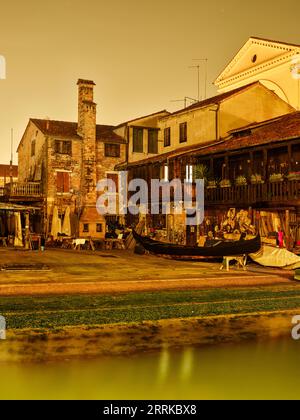 Gondelwerft am Rio de San Trovaso, Venedig, Stockfoto