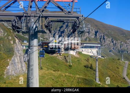 Österreich, Tirol, Zillertal, Hintertuxer Gletscherbahn. Stockfoto