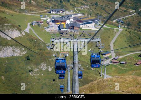 Österreich, Tirol, Zillertal, Hintertuxer Gletscherbahn. Stockfoto