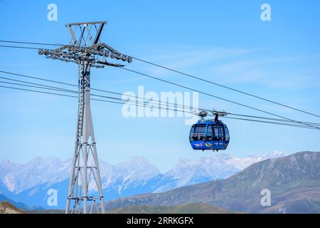 Österreich, Tirol, Zillertal, Hintertuxer Gletscherbahn. Stockfoto