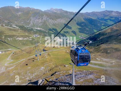 Österreich, Tirol, Zillertal, Hintertuxer Gletscherbahn. Stockfoto