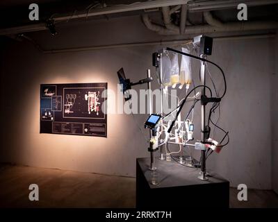 Linz, Österreich. 8. September 2023. ARS ELECTRONICA FESTIVAL: Ausstellung „WHO OWNS THE TRUTH“ in der Postcity Linz ©Andreas Stroh Credit: Andreas Stroh/Alamy Live News Stockfoto