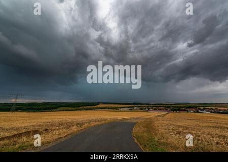 Gewitterzelle über Thüringen. Stockfoto