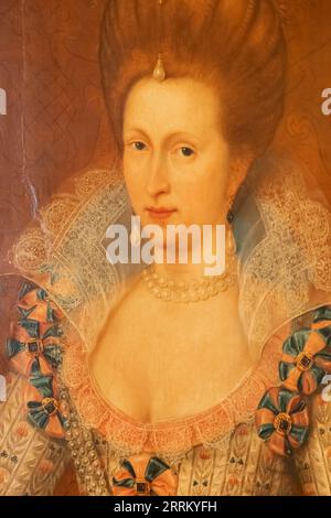 England, London, Greenwich, The Queen's House, Portrait of Anne of Denmark vom 1605 Stockfoto