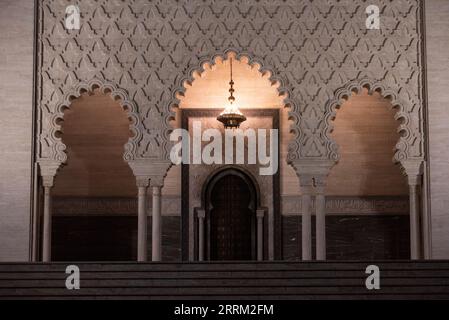 Das berühmte Mausoleum der marokkanischen Könige Hassan II Und Mohammed V. im Hassan-Viertel in Rabat, Marokko Stockfoto