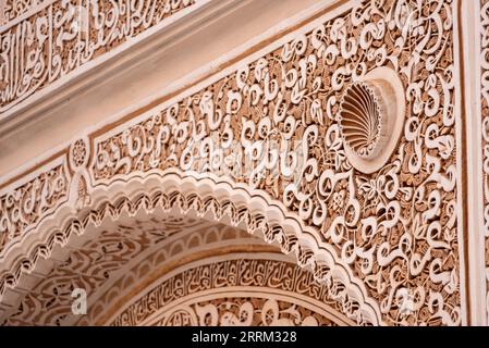 Die berühmte Medersa Ben Youssef in der Medina von Marrakesch Stockfoto