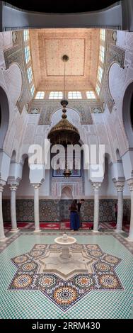 Meknes, Marokko, berühmtes Mausoleum von Moulay Ismail in der Innenstadt von Fes, Marokko Stockfoto