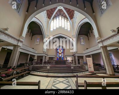 Wunderschöne Art déco-Kathedrale St. Peter im Zentrum von Rabat, Marokko Stockfoto