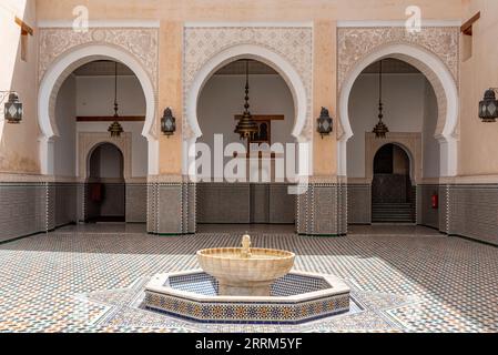 Meknes, Marokko, berühmtes Mausoleum von Moulay Ismail in der Innenstadt von Fes, Marokko Stockfoto