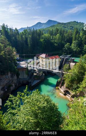 Micheldorf in Oberösterreich, Kraftwerk Steyrdurchbruch in Steyr, Nationalpark Region, Oberösterreich, Österreich Stockfoto