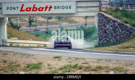 Parnelli Jones in einem Shelby Racing Ford Mustang beim Trans am-Rennen 1969 auf dem Circuit Mont-Tremblant in St. Jovite, Quebec, DNF Stockfoto