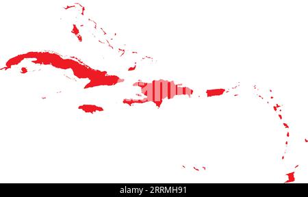 ROTE CMYK-Farbkarte der KARIBISCHEN INSELN Stock Vektor