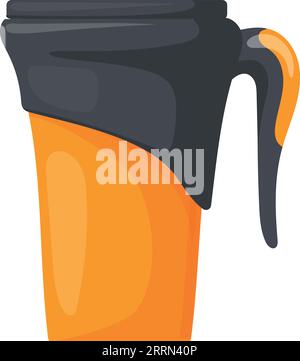 Thermo Becher Cartoon-Symbol. Sportbecher aus Kunststoff isoliert auf weißem Hintergrund Stock Vektor