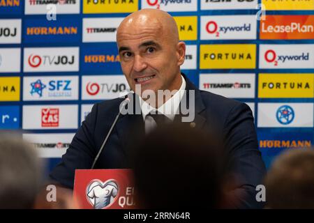 Bratislava, Slowakei. September 2023. Der portugiesische Trainer Roberto Martinez während der Qualifikationsrunde der Gruppe J der UEFA-Europameisterschaft 2024 zwischen der Slowakei und Portugal im Narodny Futbalovy stadion in Bratislava, Slowakei, am 8. September 2023 (Foto: Andrew SURMA/Credit: SIPA USA/Alamy Live News) Stockfoto