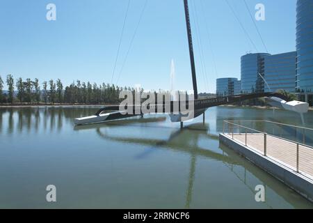 12.6.2022: Redwood Shores, Kalifornien: Luftaufnahme des Katamarans auf dem Oracle Campus, Redwood Shores, Kalifornien Stockfoto