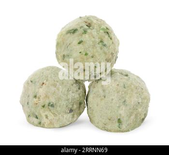 Rohe Falafel-Kugeln isoliert auf weiß. Veganes Fleischprodukt Stockfoto