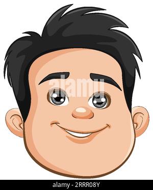 Ein fröhlicher molliger Teenager mit einer Vektorillustration im Cartoon-Stil Stock Vektor