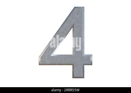 Nummer 4 im Metallstil . Kunstdesign. Vorlage für flache Websymbole. Grafikelement für abstraktes Konzept Stockfoto