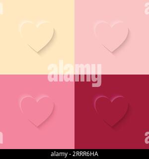 Love Heart Shape neumorphism 3d Soft-Touch Stock Vektor