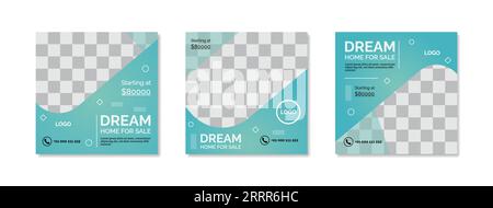 Privatverkauf oder Verleih von Werbespots in sozialen Medien. Poster Layout Banner Vorlage Design Stock Vektor