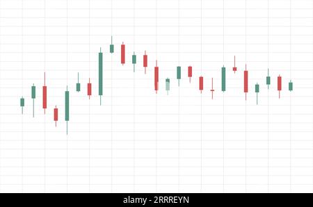 Diagramm der Aktien- oder Aktienmarktanalyse mit grünen und roten Kerzen Hintergrund Stock Vektor