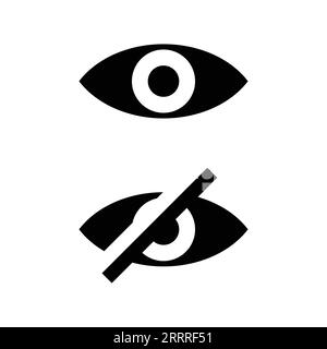 Symbol „Auge anzeigen“ und „Auge nicht sehen“ Stock Vektor