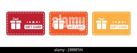 Geschenkgutscheinsatz für den Gewinn von Gutscheinen Stock Vektor