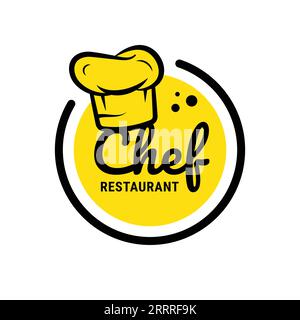 Logo des Küchenchefs in Gelb und Schwarz Stock Vektor