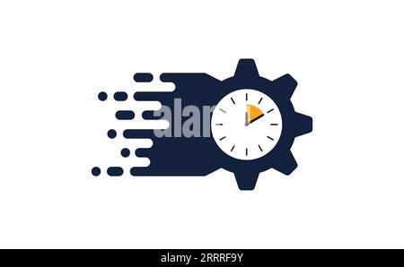 Zeitmanagement Arbeitsgeschwindigkeit überwachen Hintergrund laufen Stock Vektor