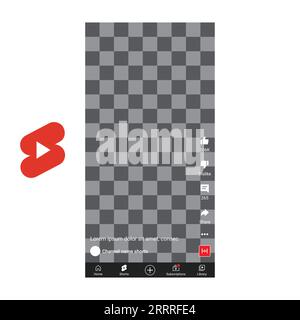 YouTube Shorts Mockup Phone ui Display Hintergrund Stock Vektor