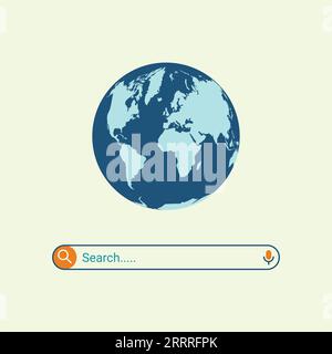 Web-Suchleiste Erde Globus Hintergrund Stock Vektor