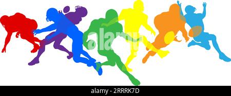 American Football Silhouette Player Silhouetten Stock Vektor