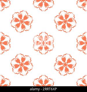 Nahtloses Muster mit Blumenelementen. Dekorativer Hintergrund im minimalistischen Stil, Vektorillustration. Stock Vektor