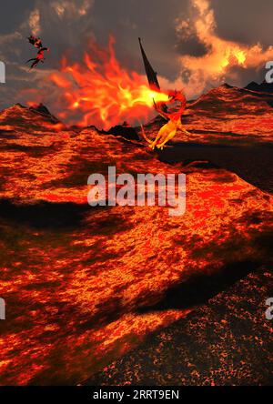 Feuer Atmende Drachen Ab Stockfoto