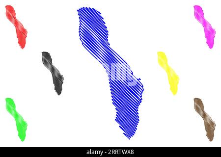 Lake Chandra Taal (Republik Indien) Karte Vektor Illustration, Scribble Sketch Tso Chigma oder Chandra Tal Karte Stock Vektor