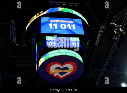 Asia Arena, Manila, Philippinen. September 2023. General View, 8. SEPTEMBER 2023 - Basketball - FIBA World Cup 2023 - Halbfinalspiel zwischen USA 111-113 Deutschland in der Mall of Asia Arena, Manila, Philippinen. Quelle: SportsPressJP/AFLO/Alamy Live News Stockfoto